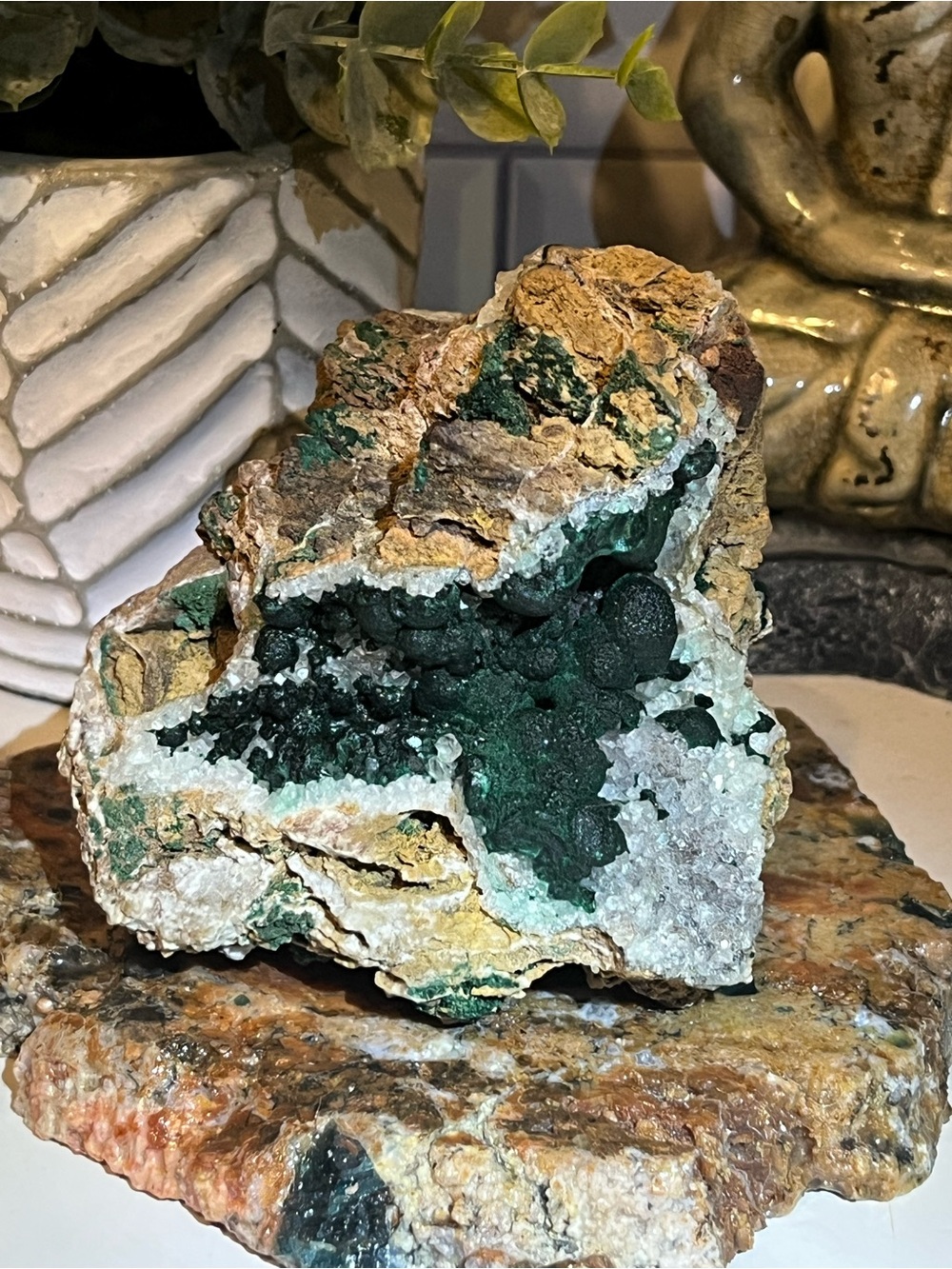GORGEOUS Botryoidal Malachite & Quartz